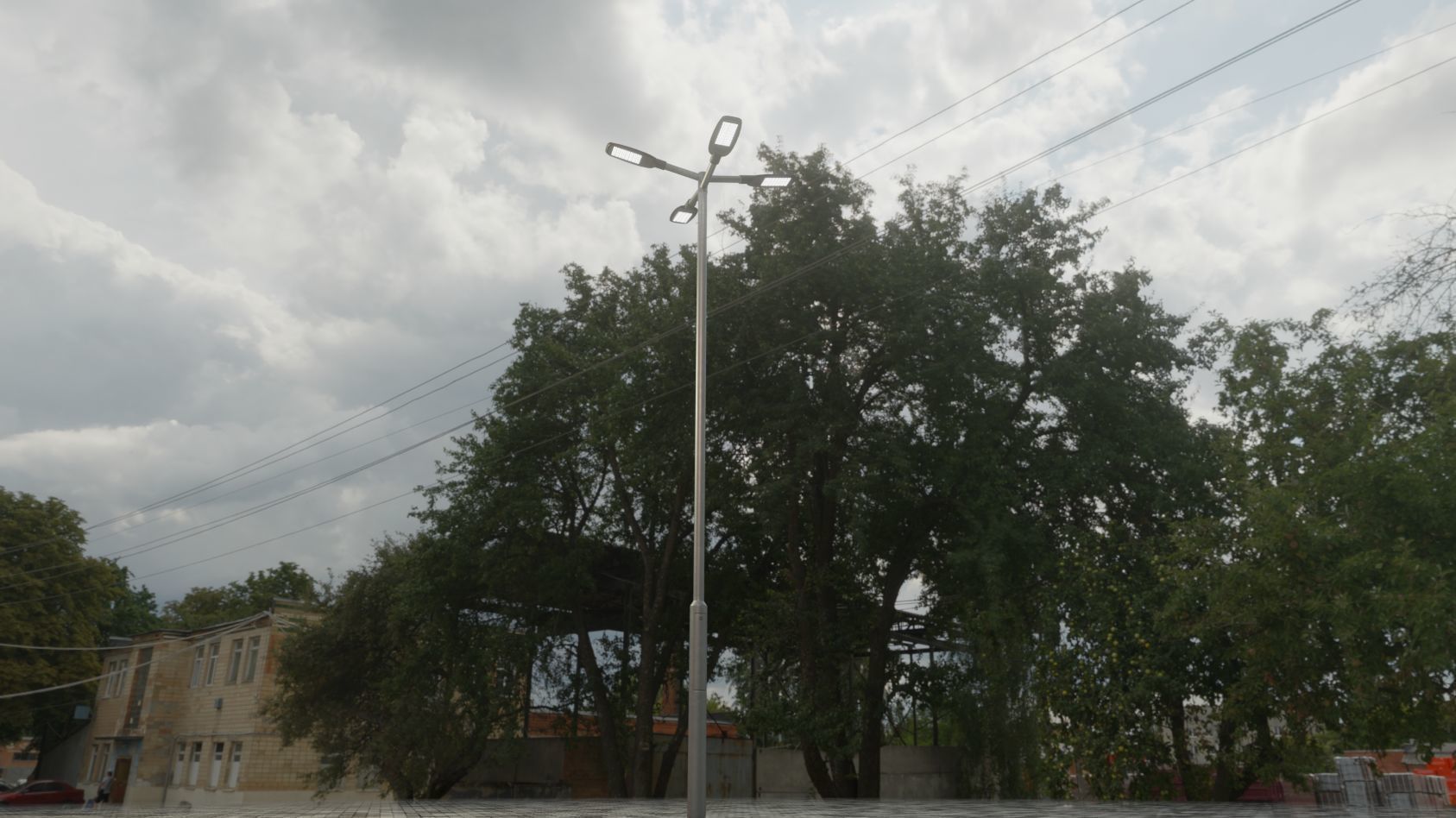 Street Light 12 version 9 5m with pole 2 Low-poly 3D model_36