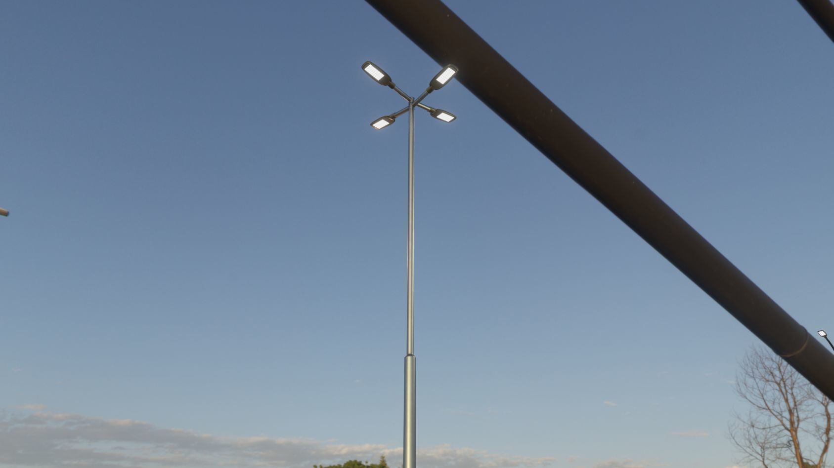 Street Light 12 version 9 5m with pole 2 Low-poly 3D model_50