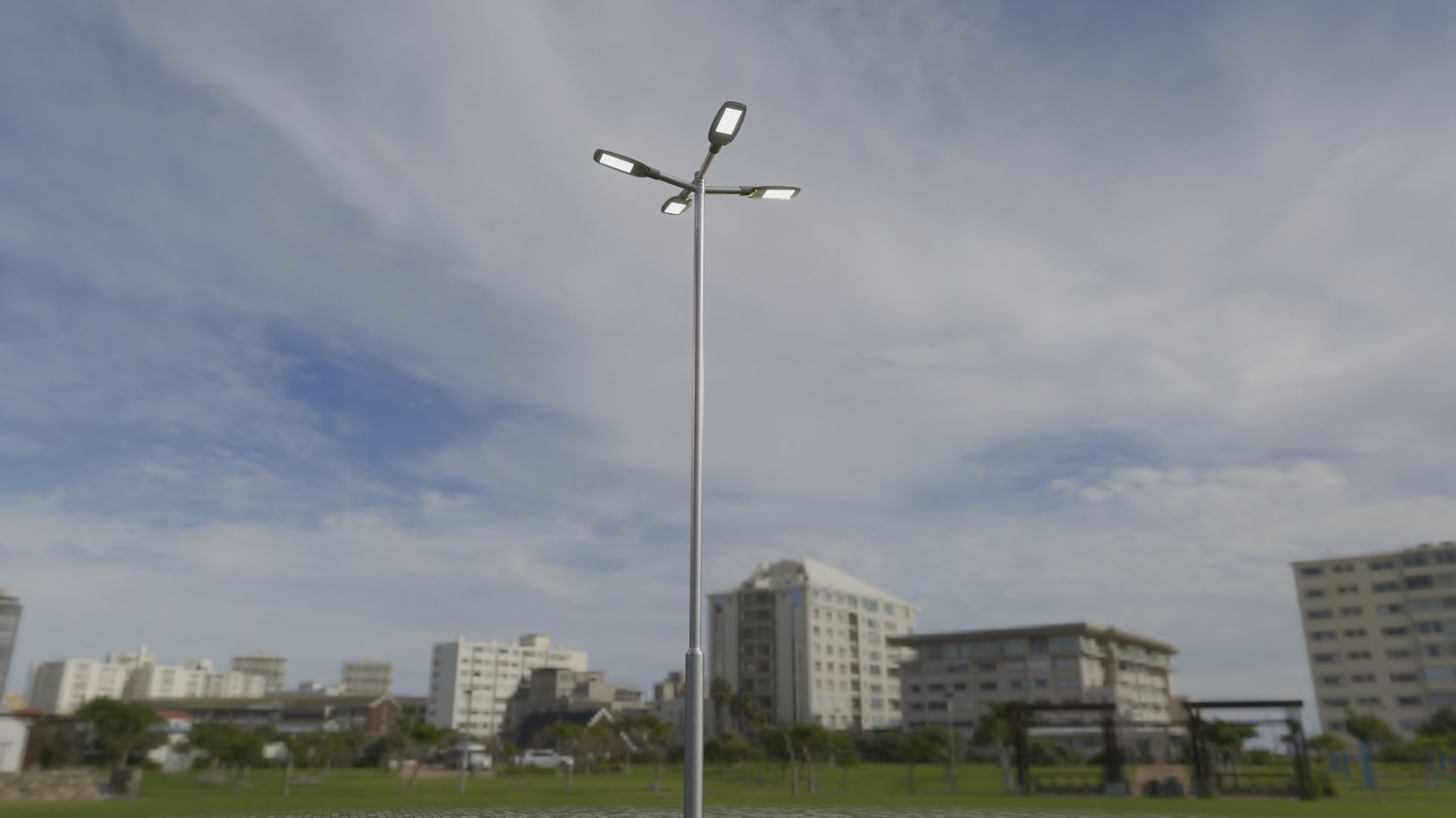 Street Light 12 version 9 5m with pole 2 Low-poly 3D model_44