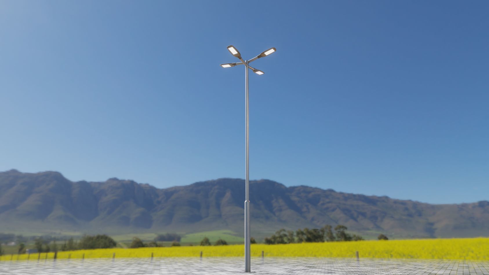 Street Light 12 version 9 5m with pole 2 Low-poly 3D model_80