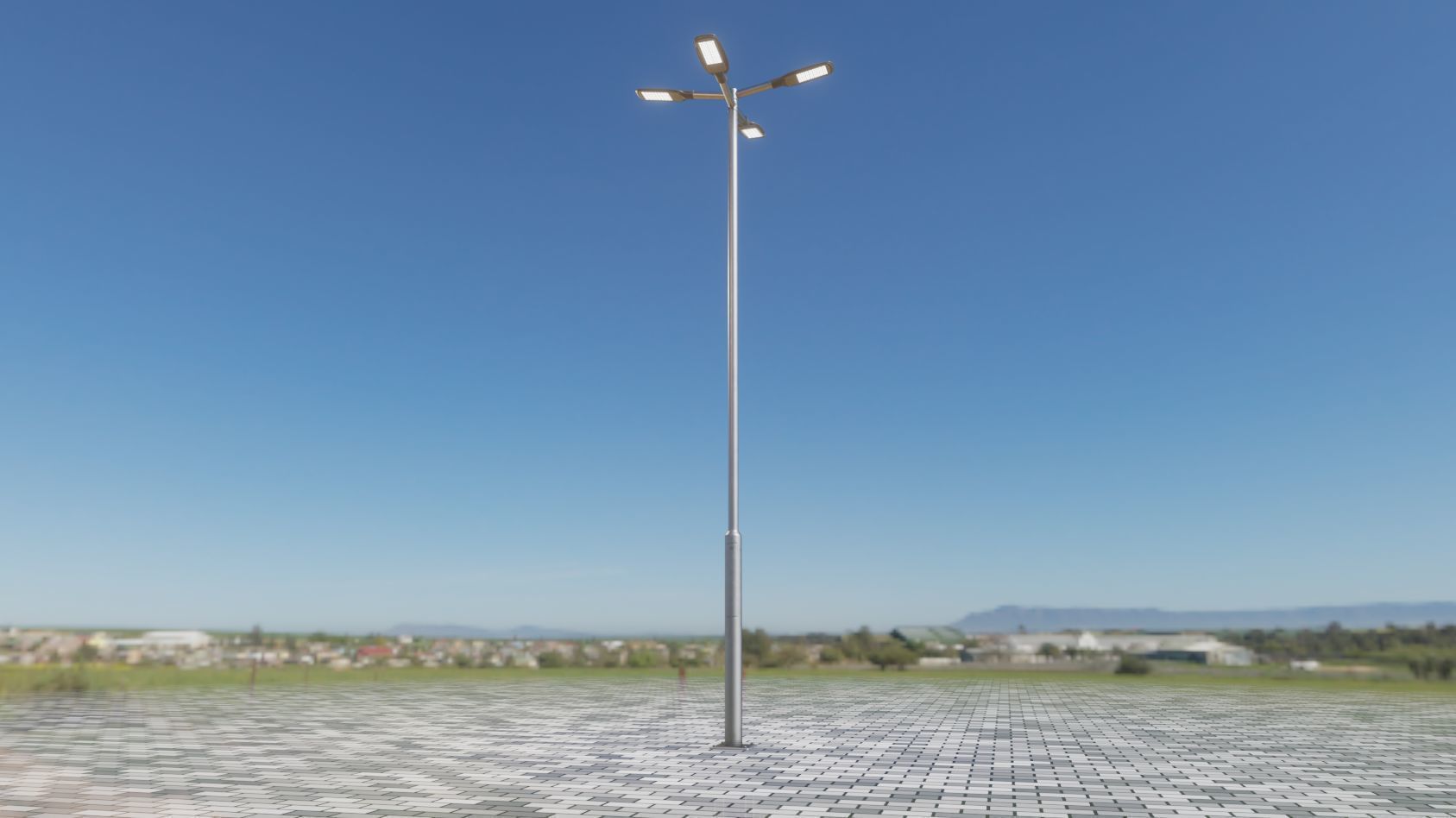 Street Light 12 version 9 5m with pole 2 Low-poly 3D model_95