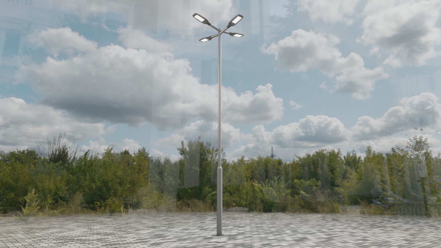 Street Light 12 version 9 5m with pole 2 Low-poly 3D model_90