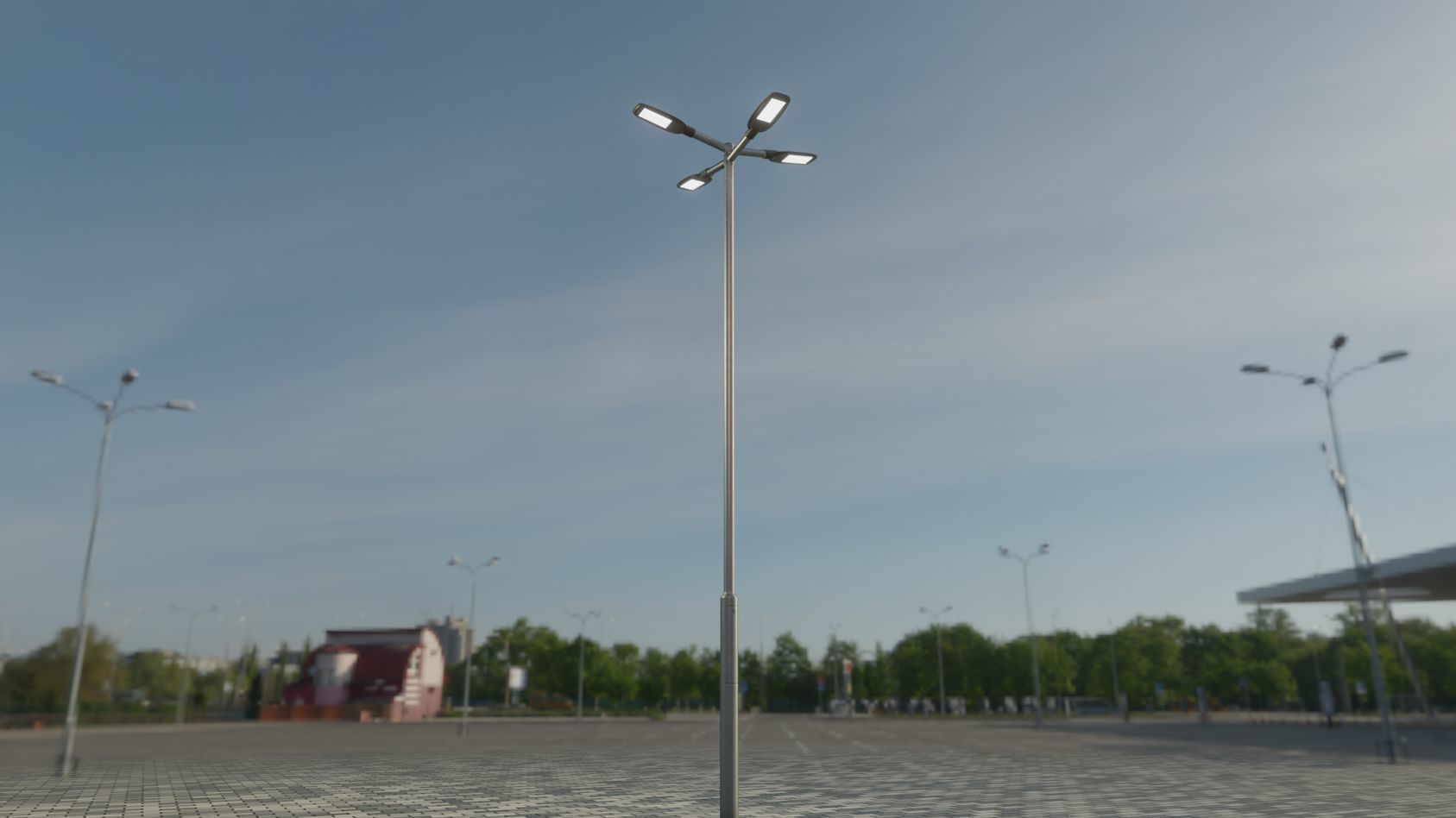 Street Light 12 version 9 5m with pole 2 Low-poly 3D model_91