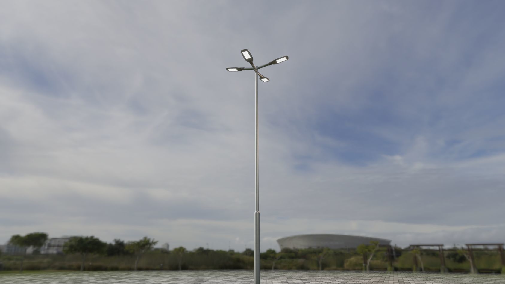 Street Light 12 version 9 5m with pole 2 Low-poly 3D model_79