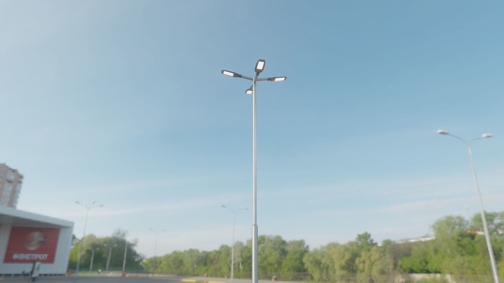 Street Light 12 version 9 5m with pole 2 Low-poly 3D model_76