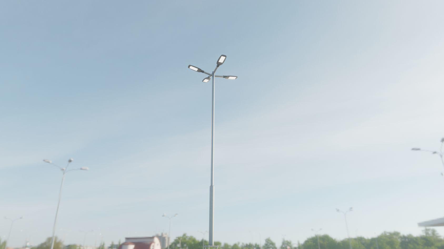 Street Light 12 version 9 5m with pole 2 Low-poly 3D model_11