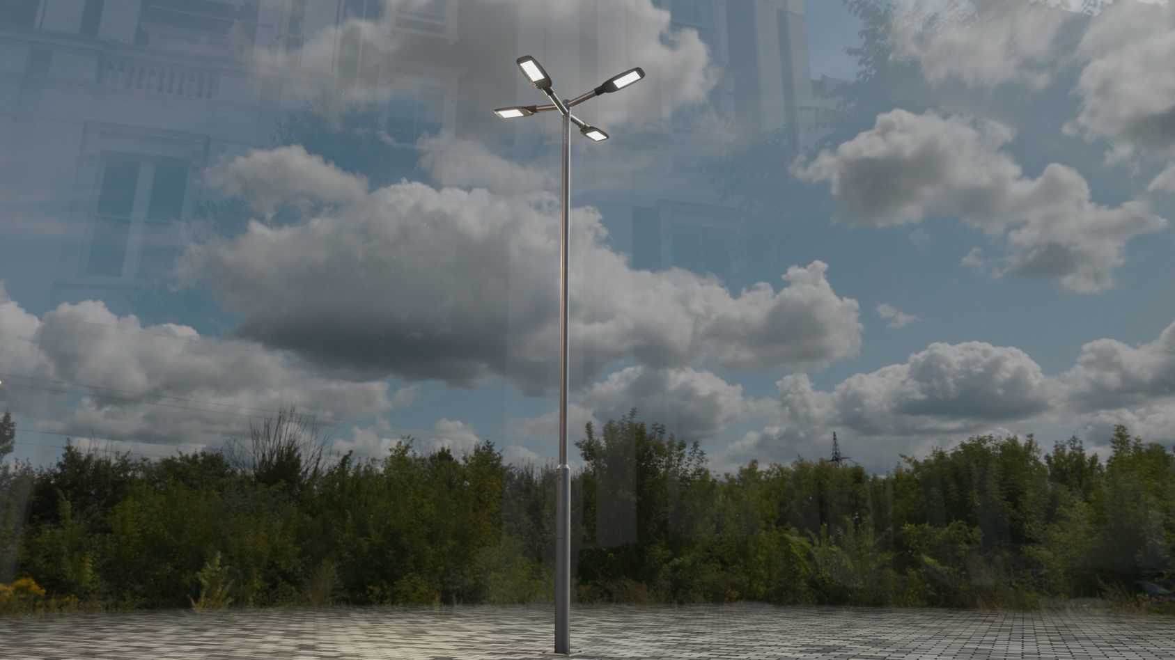 Street Light 12 version 9 5m with pole 2 Low-poly 3D model_40