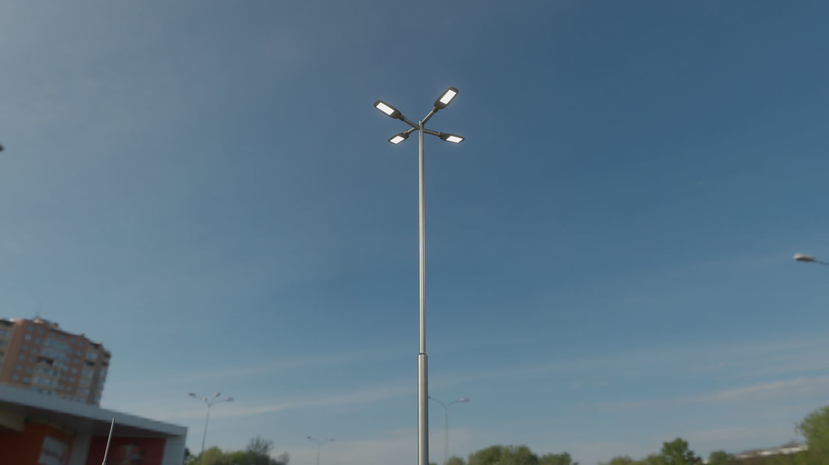 Street Light 12 version 9 5m with pole 2 Low-poly 3D model_26