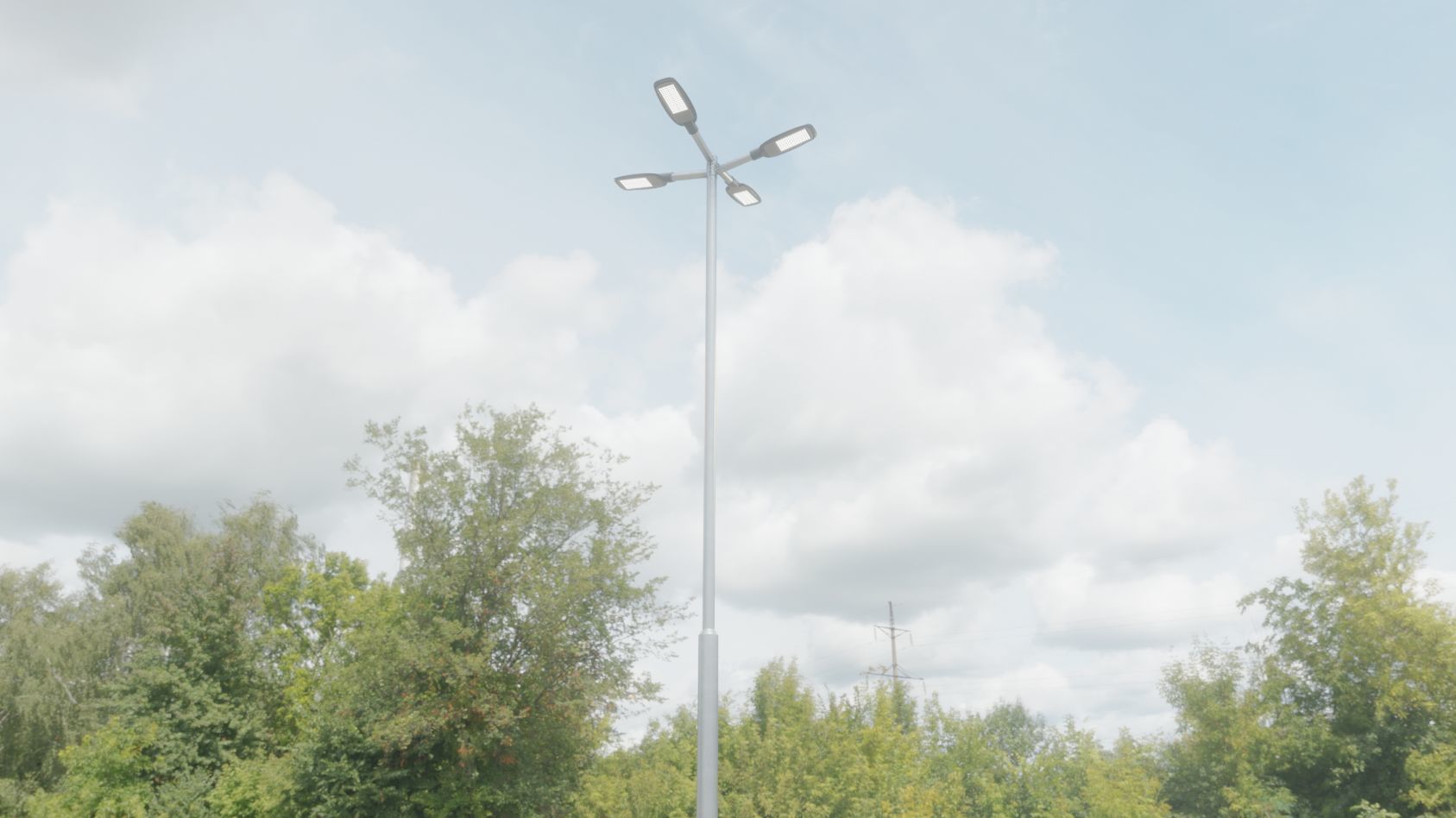 Street Light 12 version 9 5m with pole 2 Low-poly 3D model_48