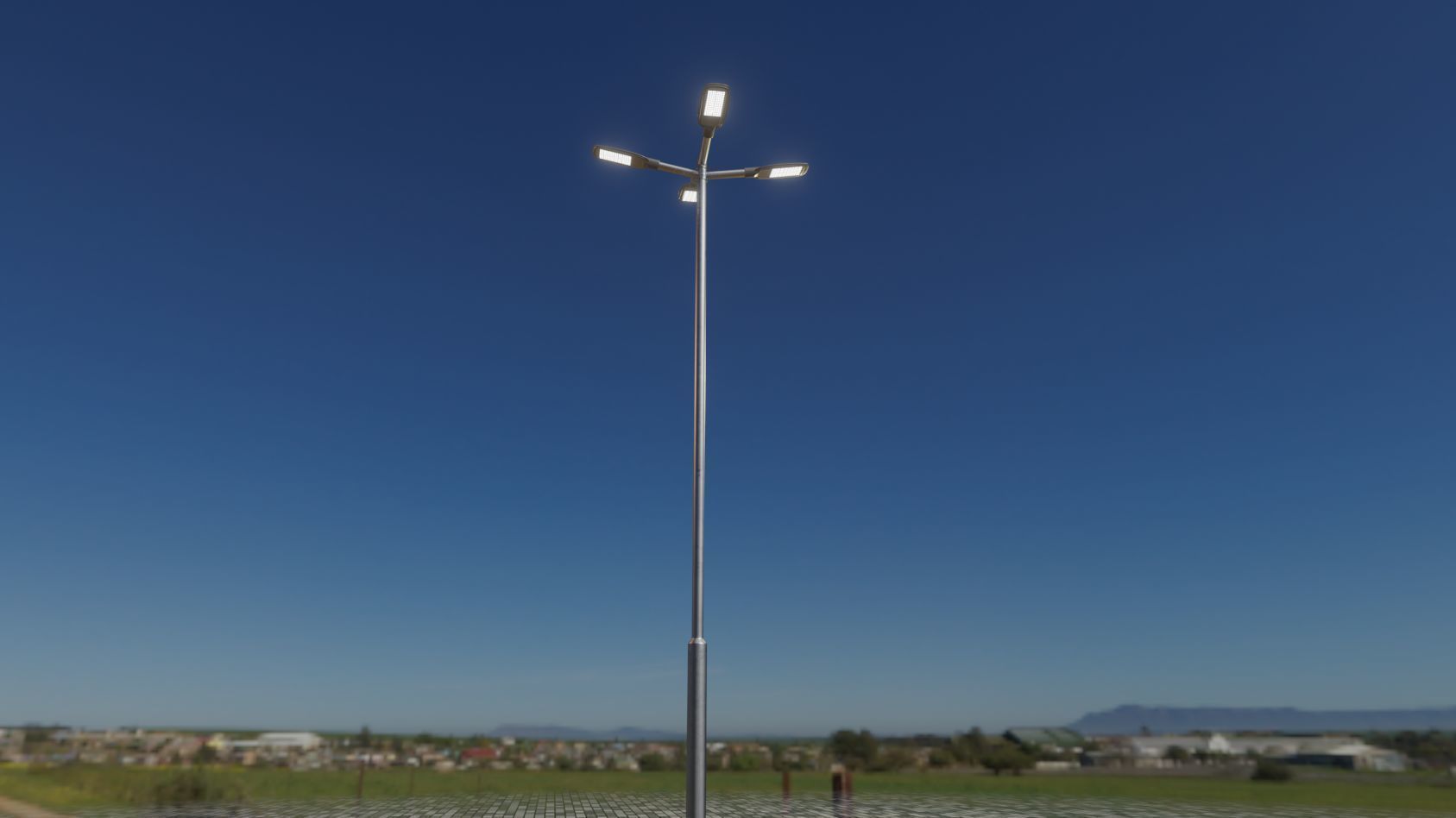 Street Light 12 version 9 5m with pole 2 Low-poly 3D model_45