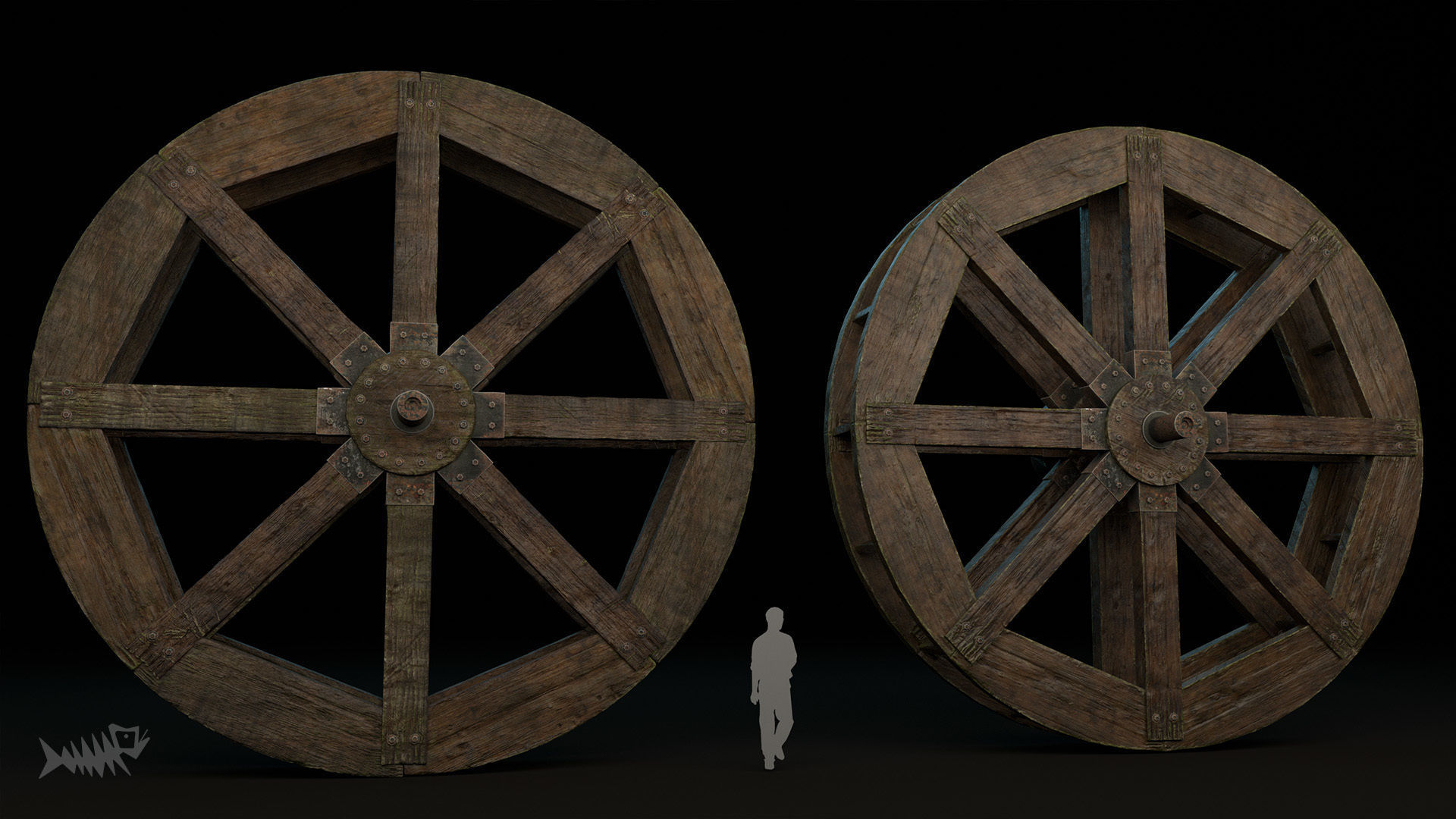 WATER MILL Low-poly 3D model_5
