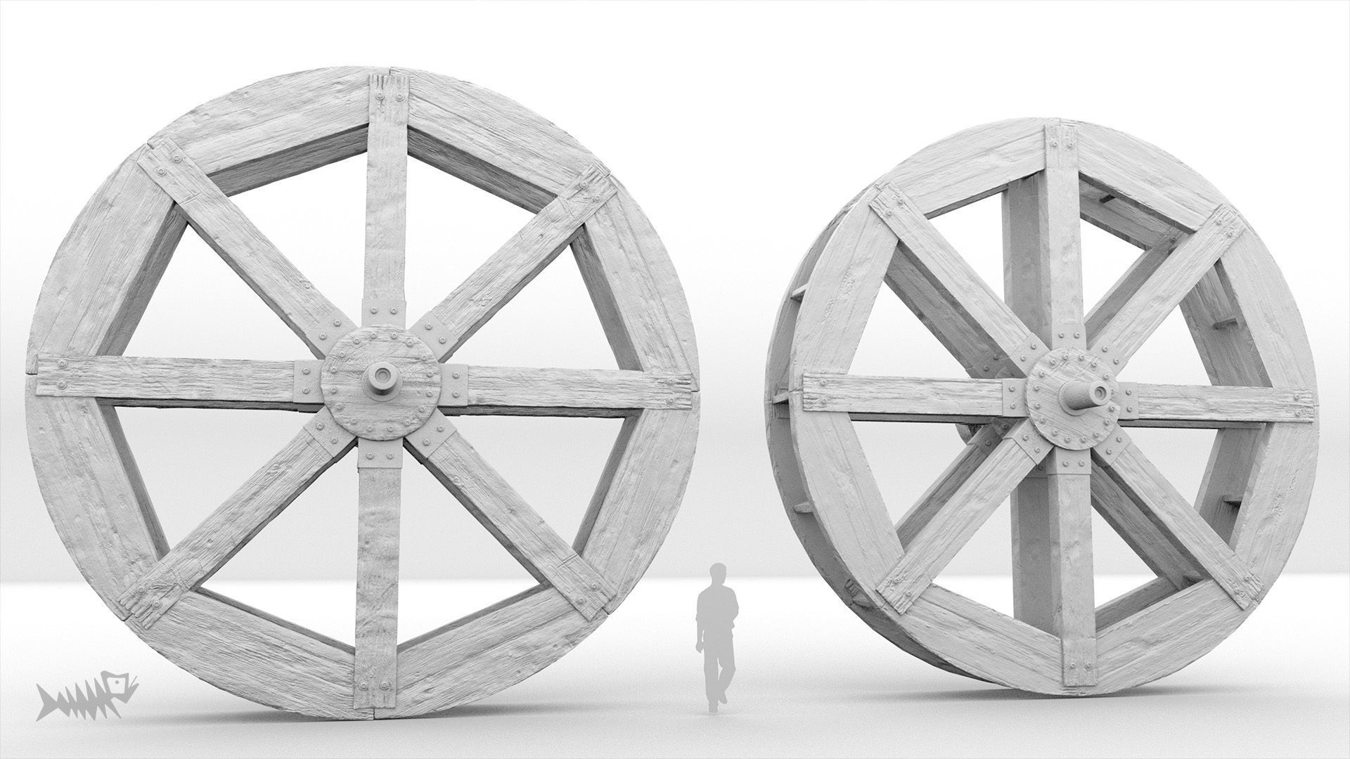 WATER MILL Low-poly 3D model_8