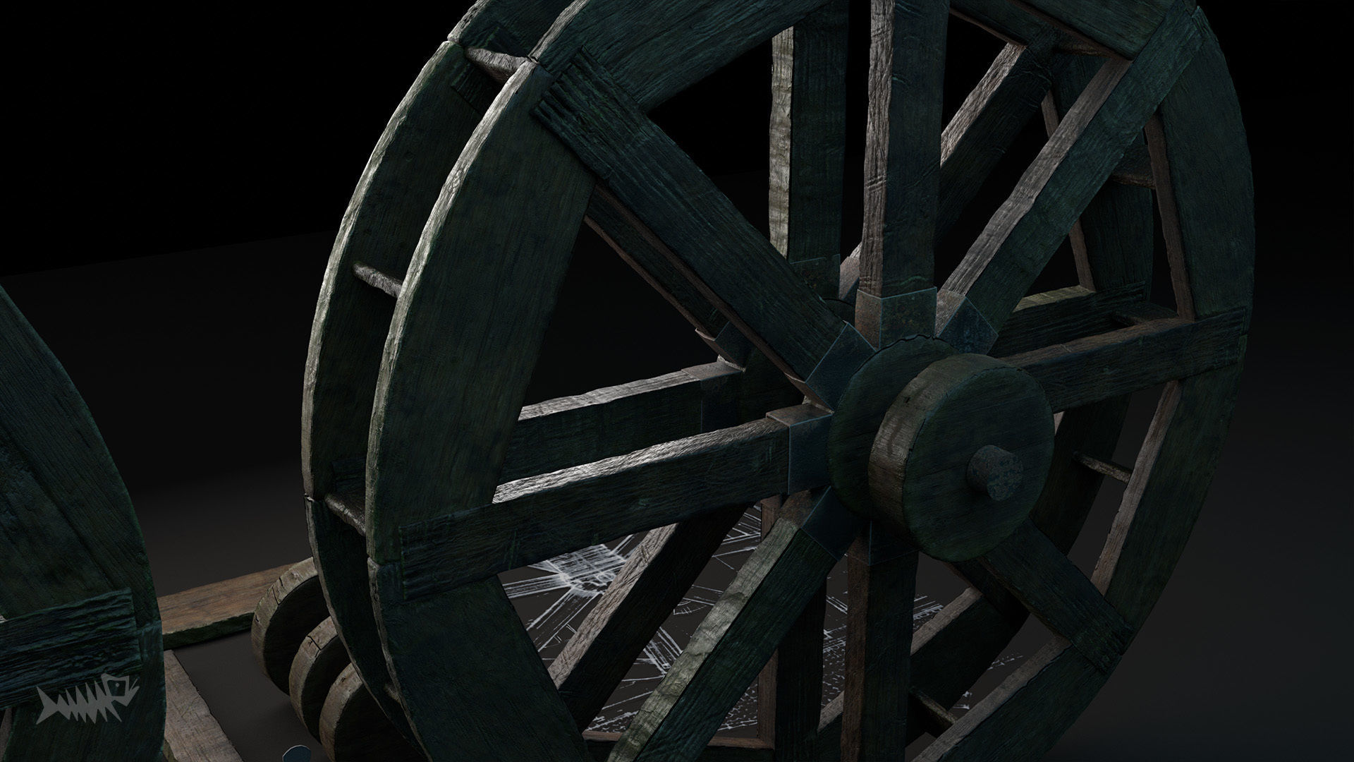 WATER MILL Low-poly 3D model_7