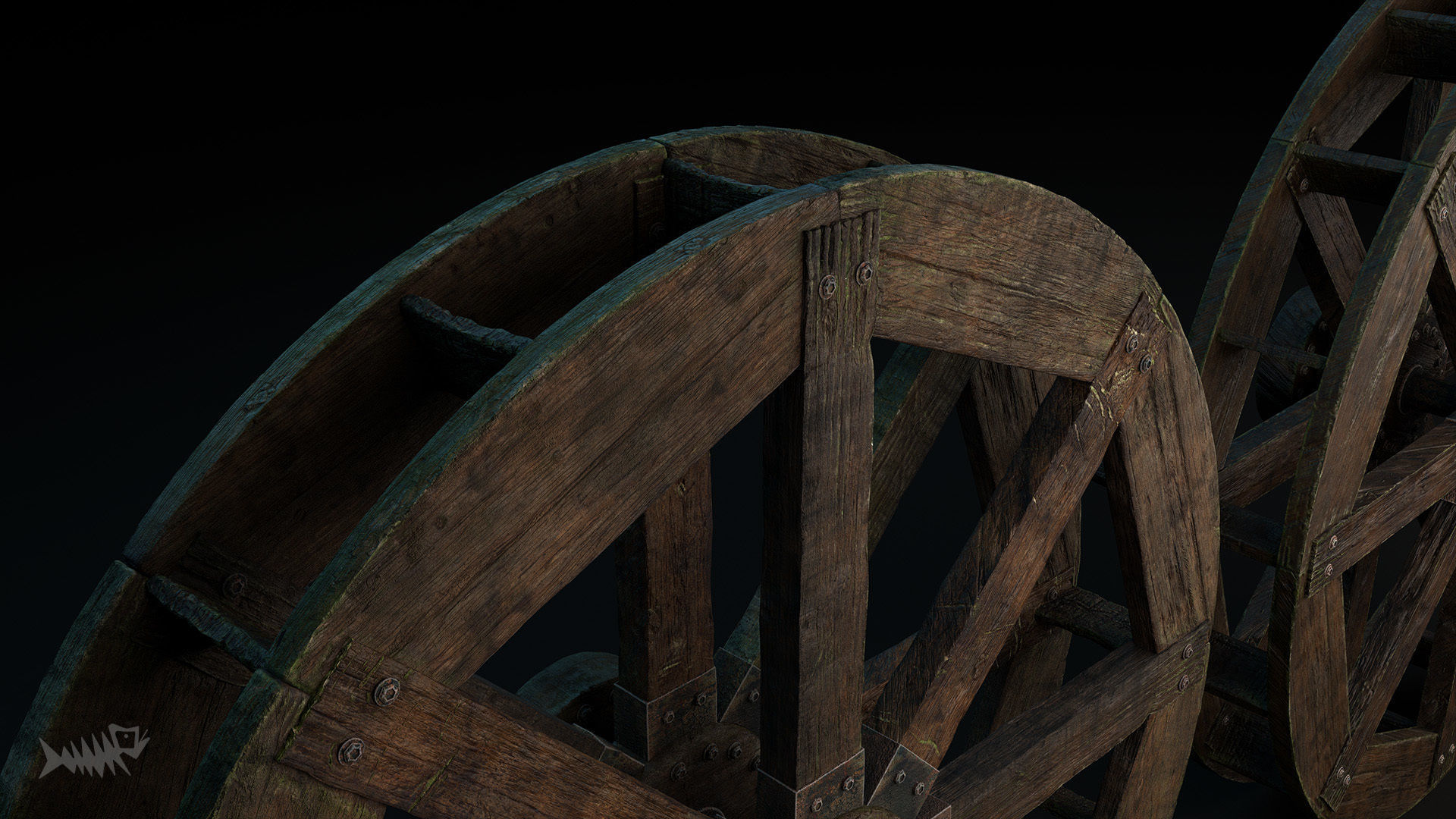 WATER MILL Low-poly 3D model_6