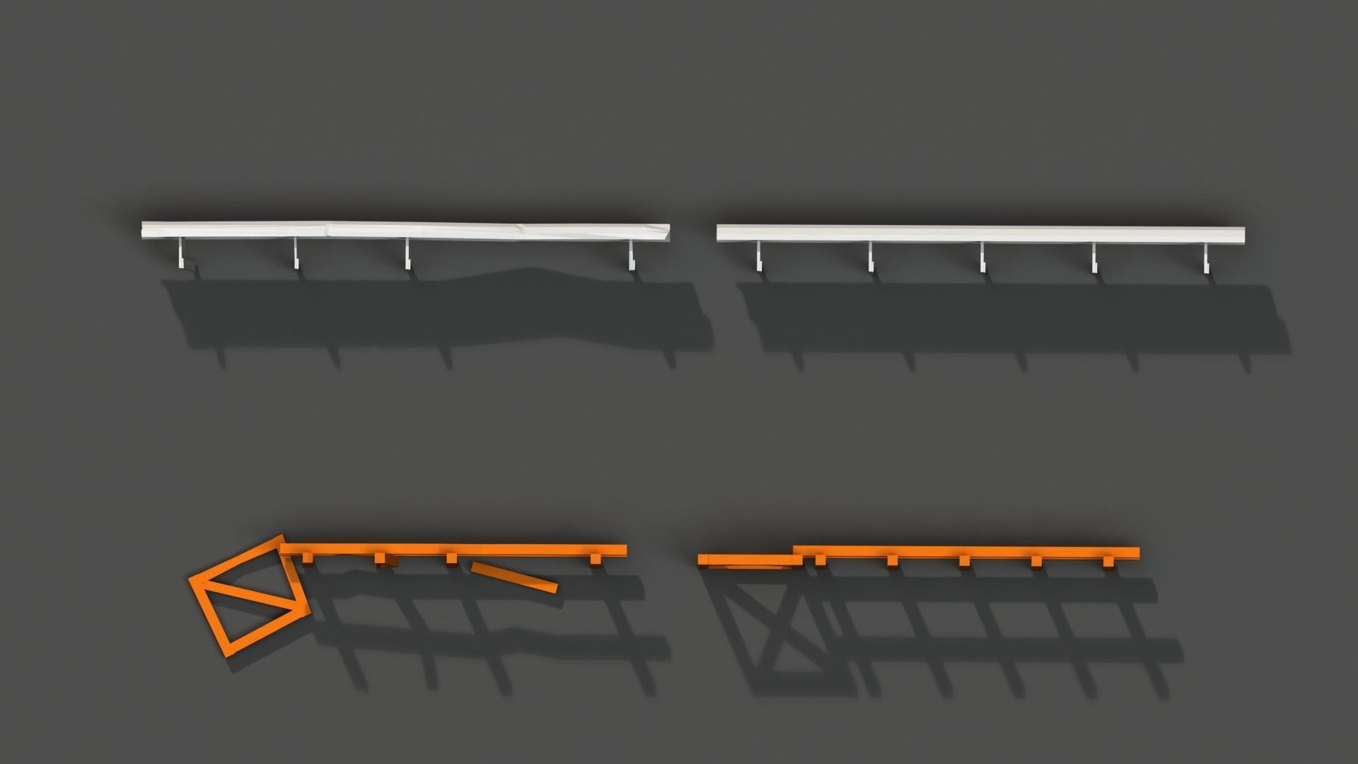 Post Apocalyptic Road Barrier and Wooden Fence Low-poly 3D model_3