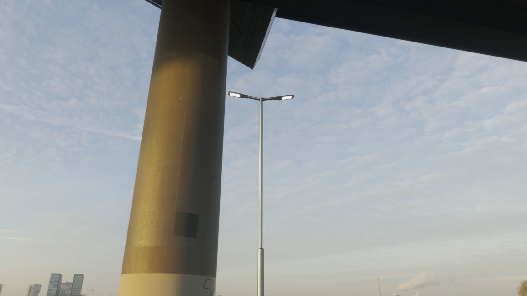 Street Light 12 version 7 5m with pole 2 Low-poly 3D model_4