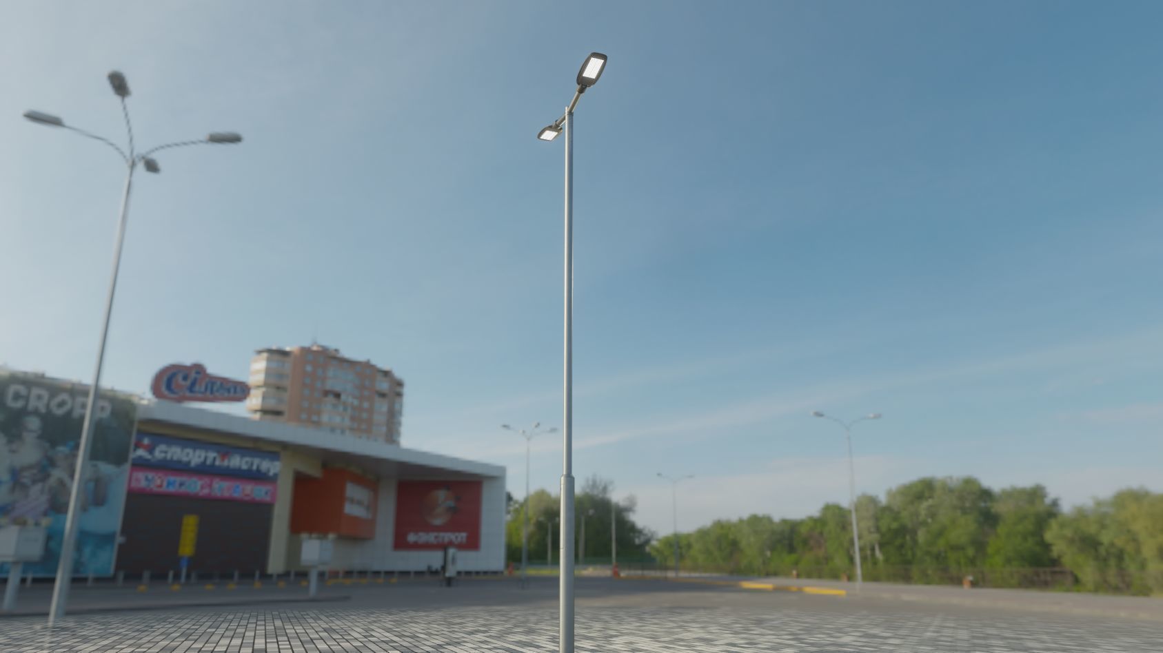 Street Light 12 version 7 5m with pole 2 Low-poly 3D model_41