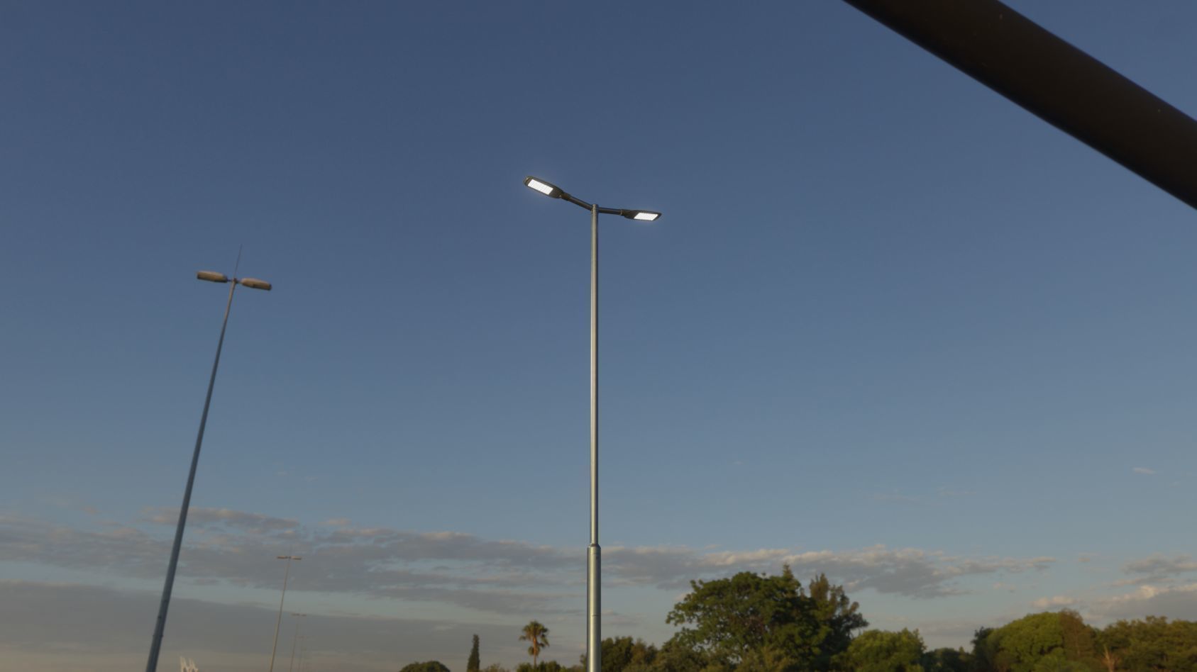 Street Light 12 version 7 5m with pole 2 Low-poly 3D model_2