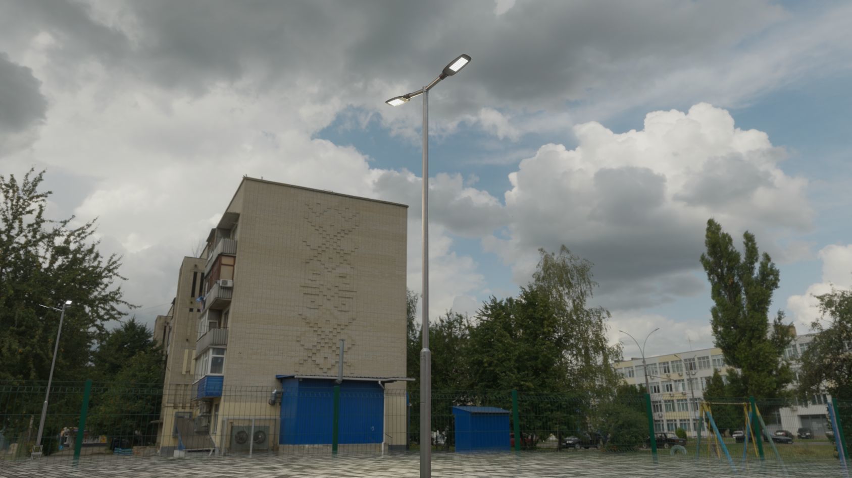 Street Light 12 version 7 5m with pole 2 Low-poly 3D model_1