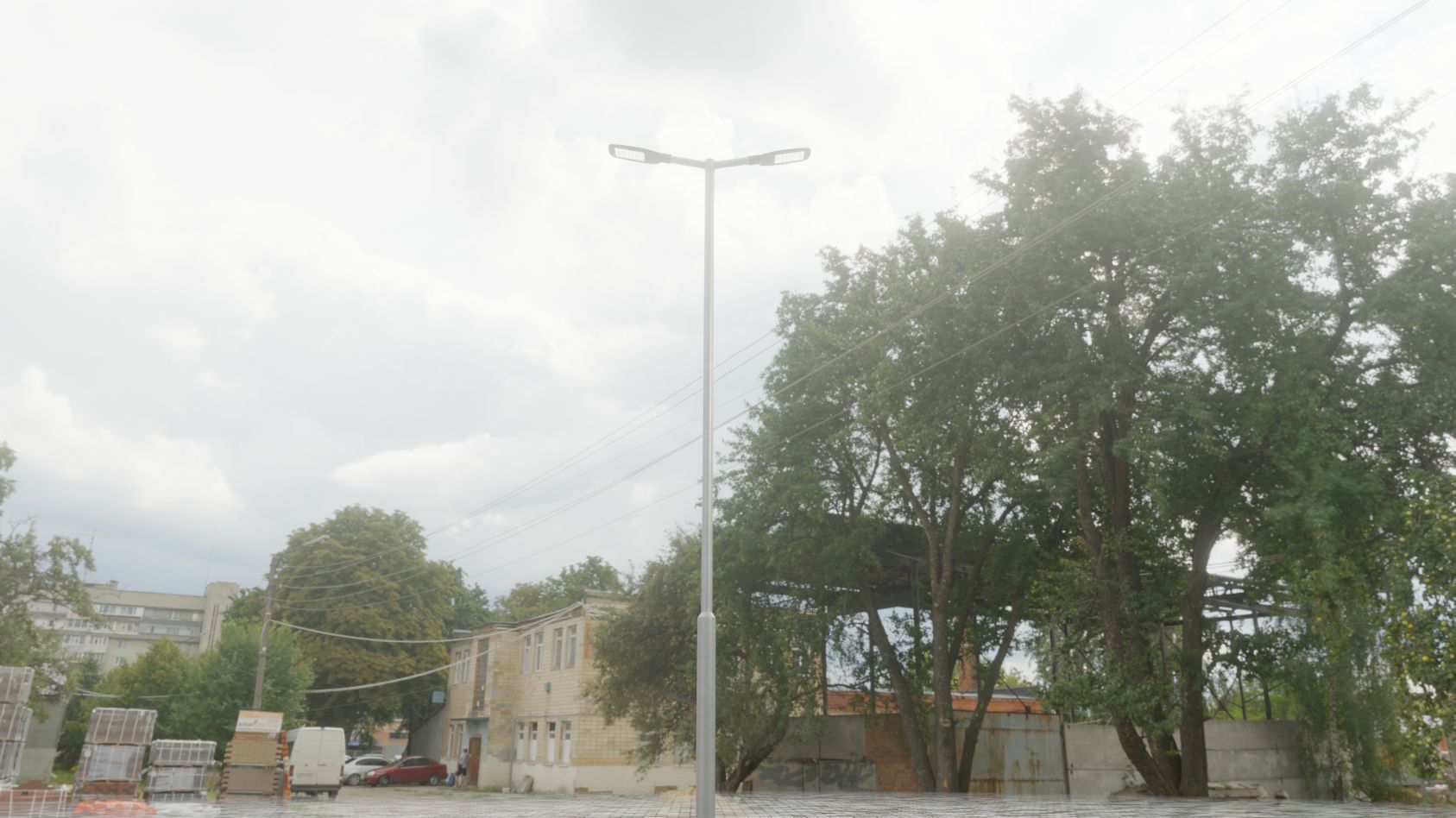 Street Light 12 version 7 5m with pole 2 Low-poly 3D model_51