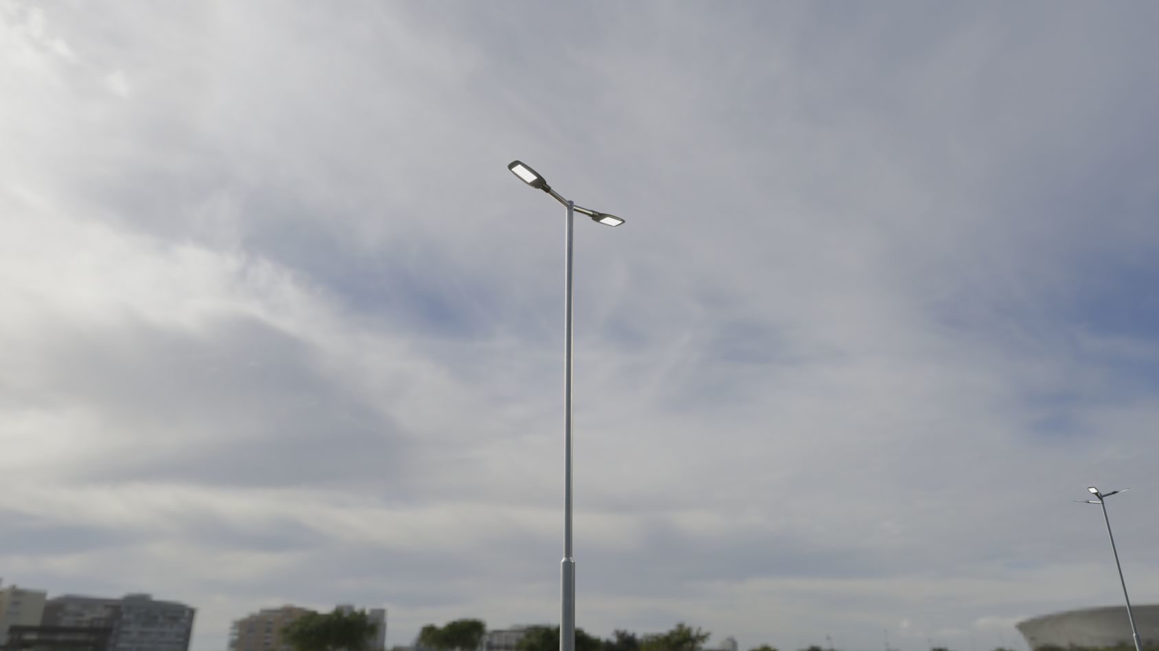 Street Light 12 version 7 5m with pole 2 Low-poly 3D model_14