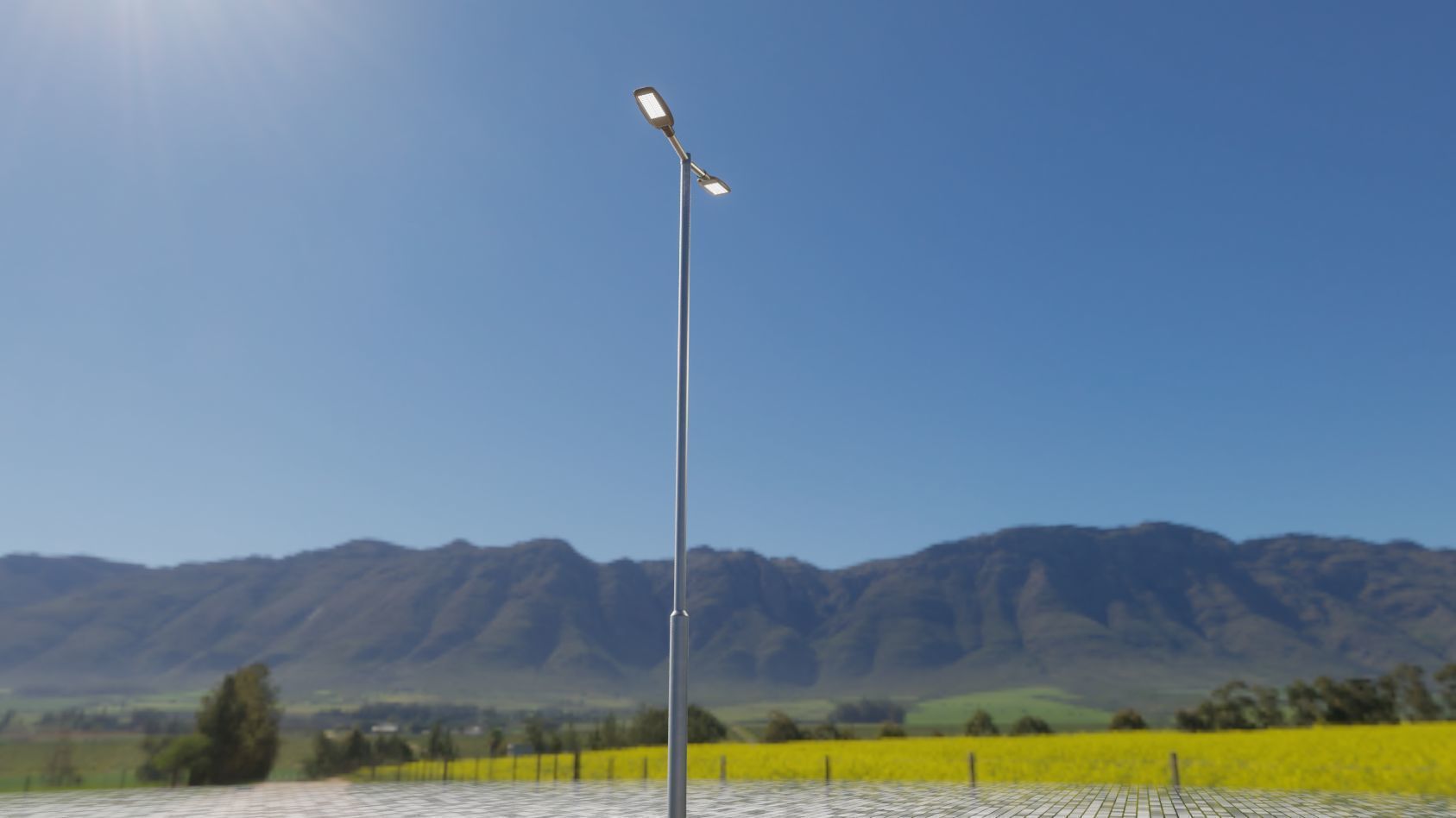 Street Light 12 version 7 5m with pole 2 Low-poly 3D model_45