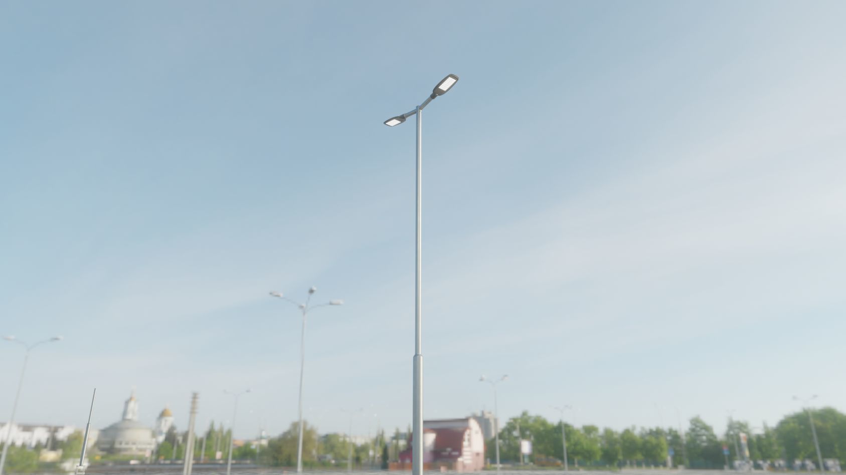 Street Light 12 version 7 5m with pole 2 Low-poly 3D model_56
