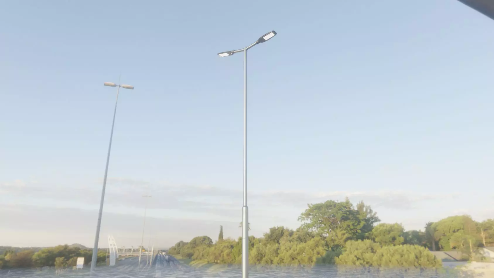 Street Light 12 version 7 5m with pole 2 Low-poly 3D model_0