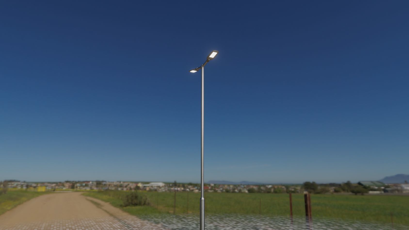 Street Light 12 version 7 5m with pole 2 Low-poly 3D model_85
