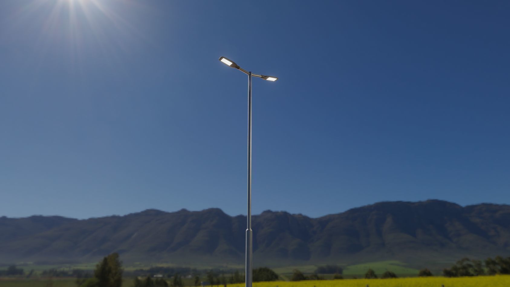 Street Light 12 version 7 5m with pole 2 Low-poly 3D model_15