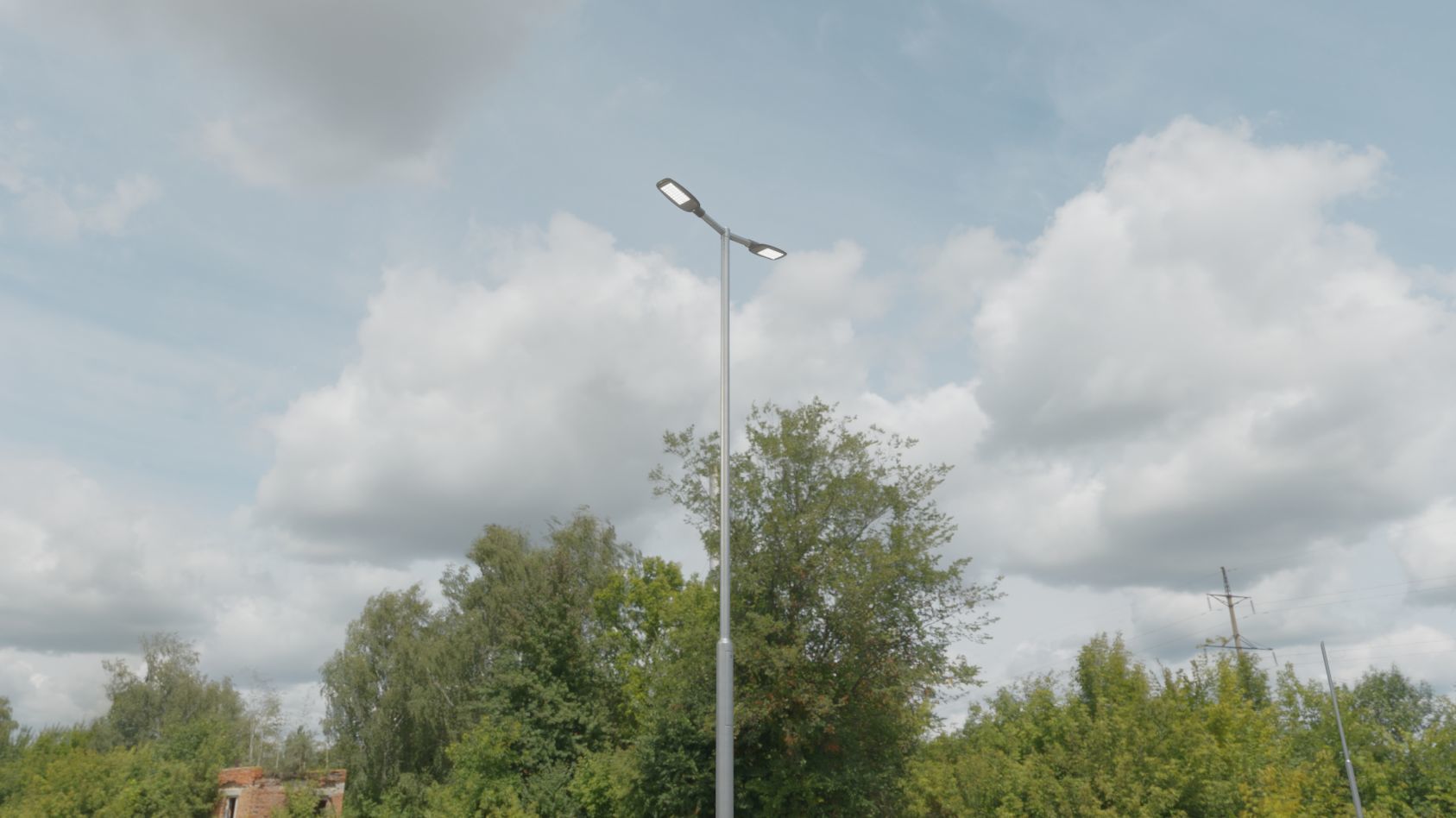 Street Light 12 version 7 5m with pole 2 Low-poly 3D model_63