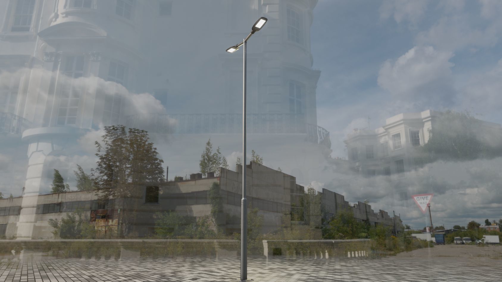 Street Light 12 version 7 5m with pole 2 Low-poly 3D model_40