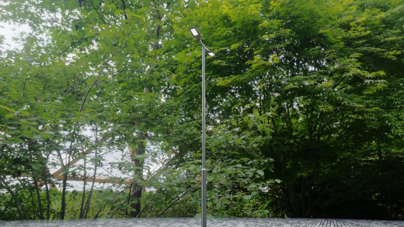 Street Light 12 version 7 5m with pole 2 Low-poly 3D model_12