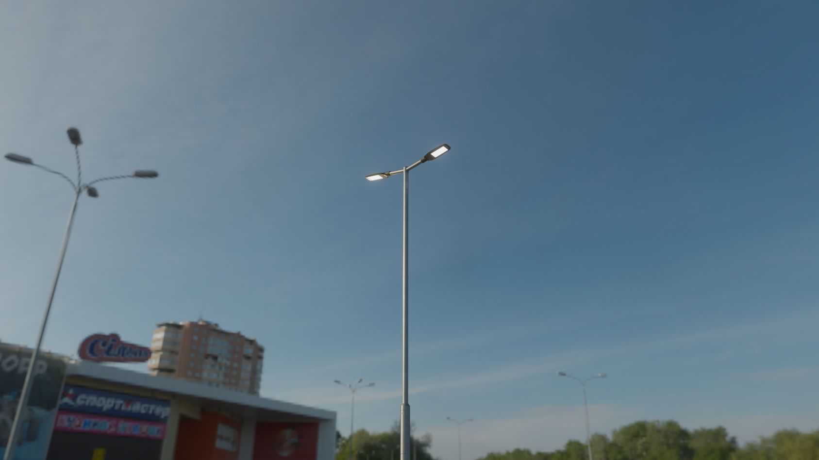 Street Light 12 version 7 5m with pole 2 Low-poly 3D model_66