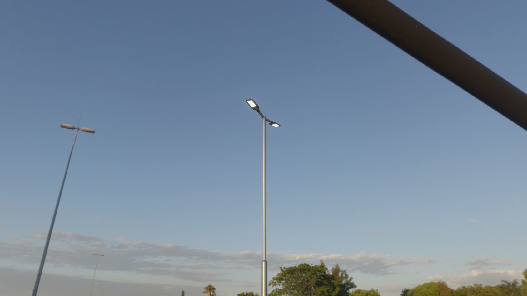 Street Light 12 version 7 5m with pole 2 Low-poly 3D model_90