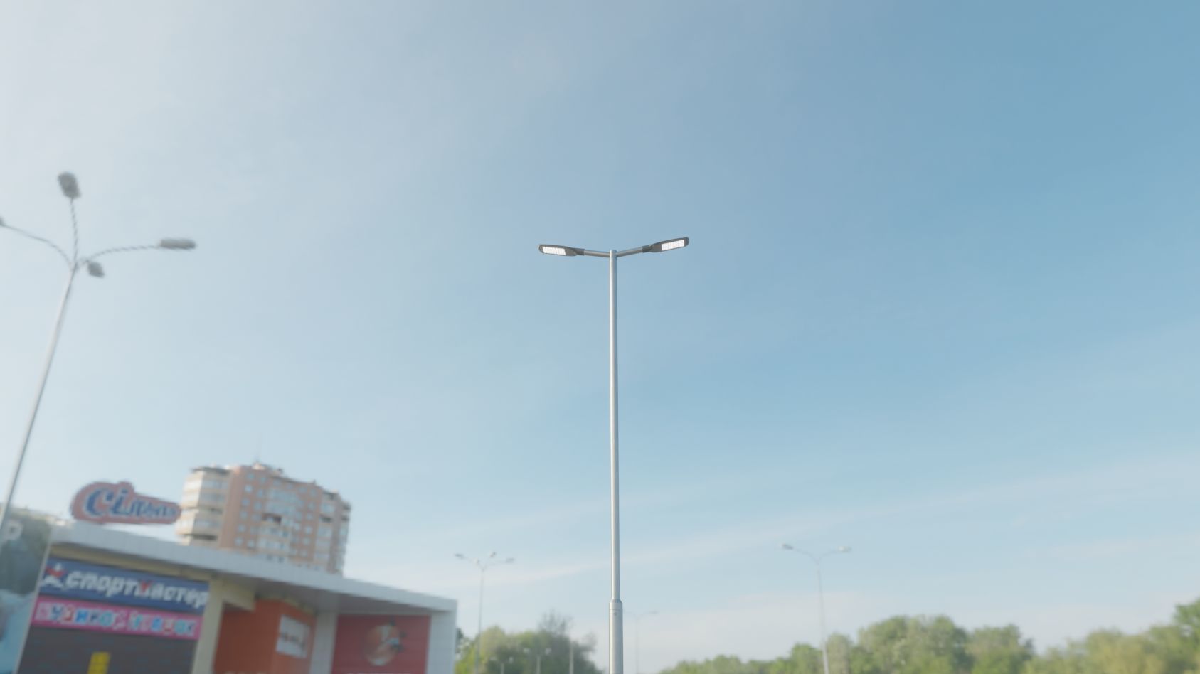 Street Light 12 version 7 5m with pole 2 Low-poly 3D model_96
