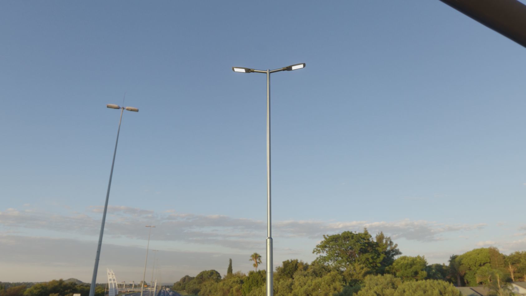 Street Light 12 version 7 5m with pole 2 Low-poly 3D model_35