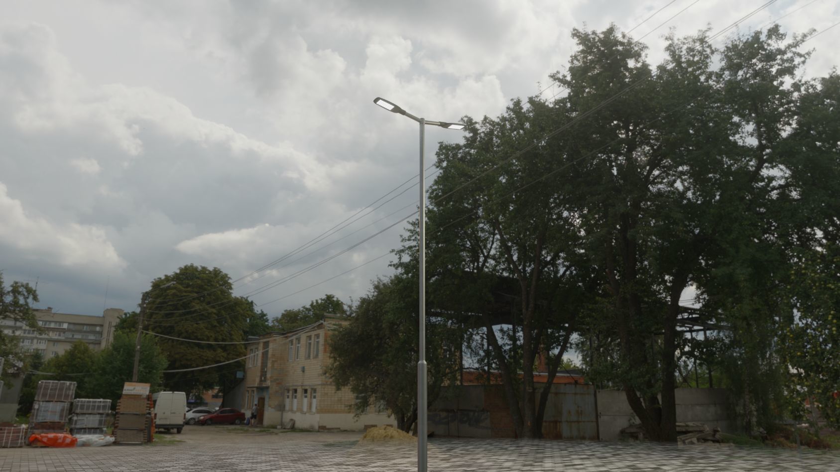 Street Light 12 version 7 5m with pole 2 Low-poly 3D model_76