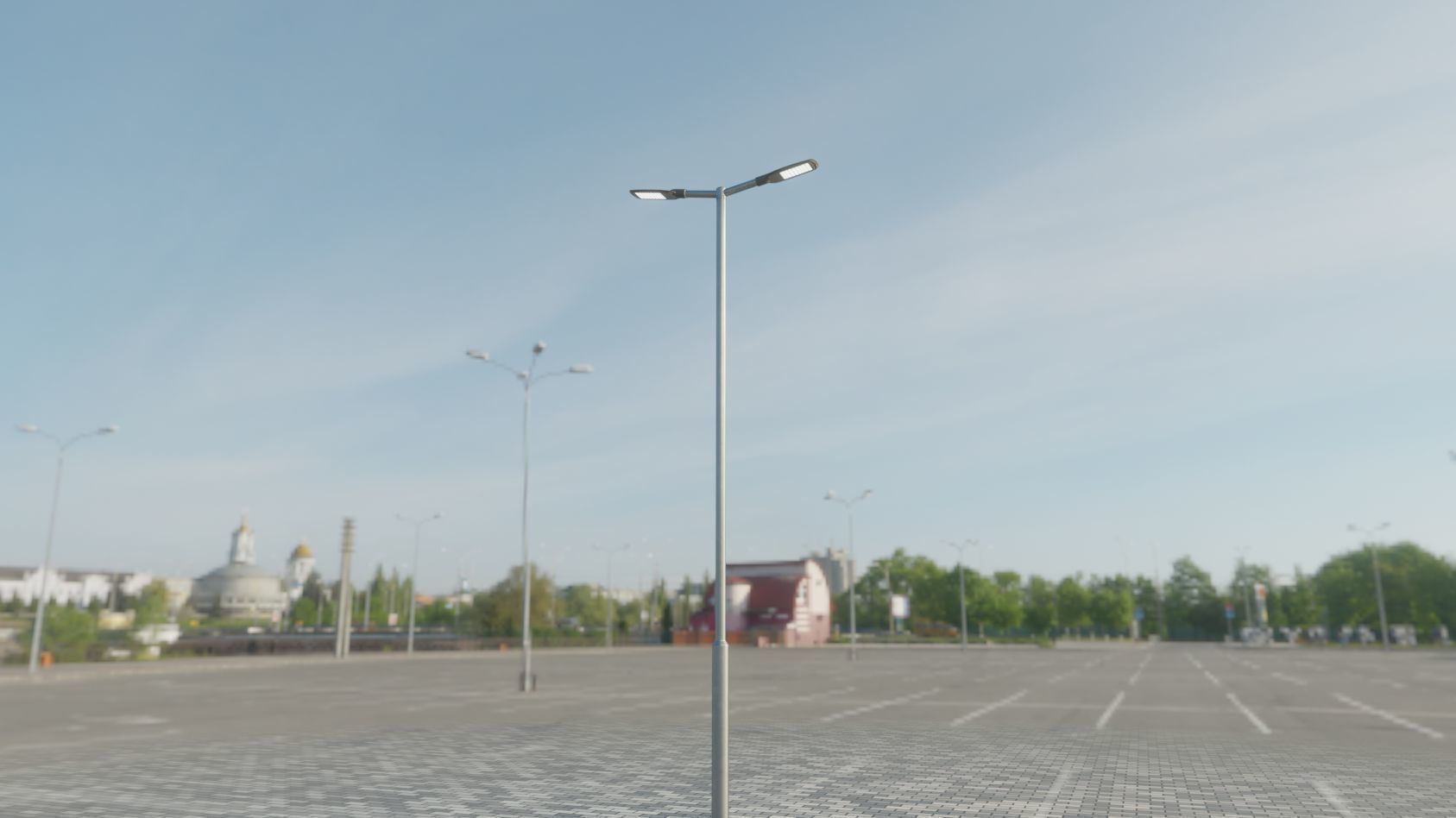 Street Light 12 version 7 5m with pole 2 Low-poly 3D model_81