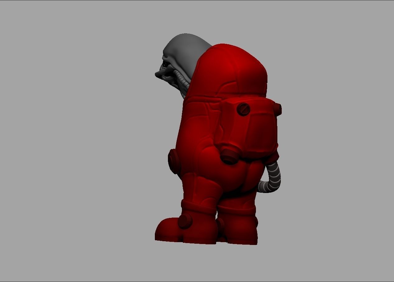 Among us game character alien impostor 3D print model_18
