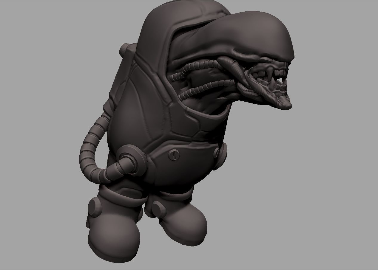 Among us game character alien impostor 3D print model_10