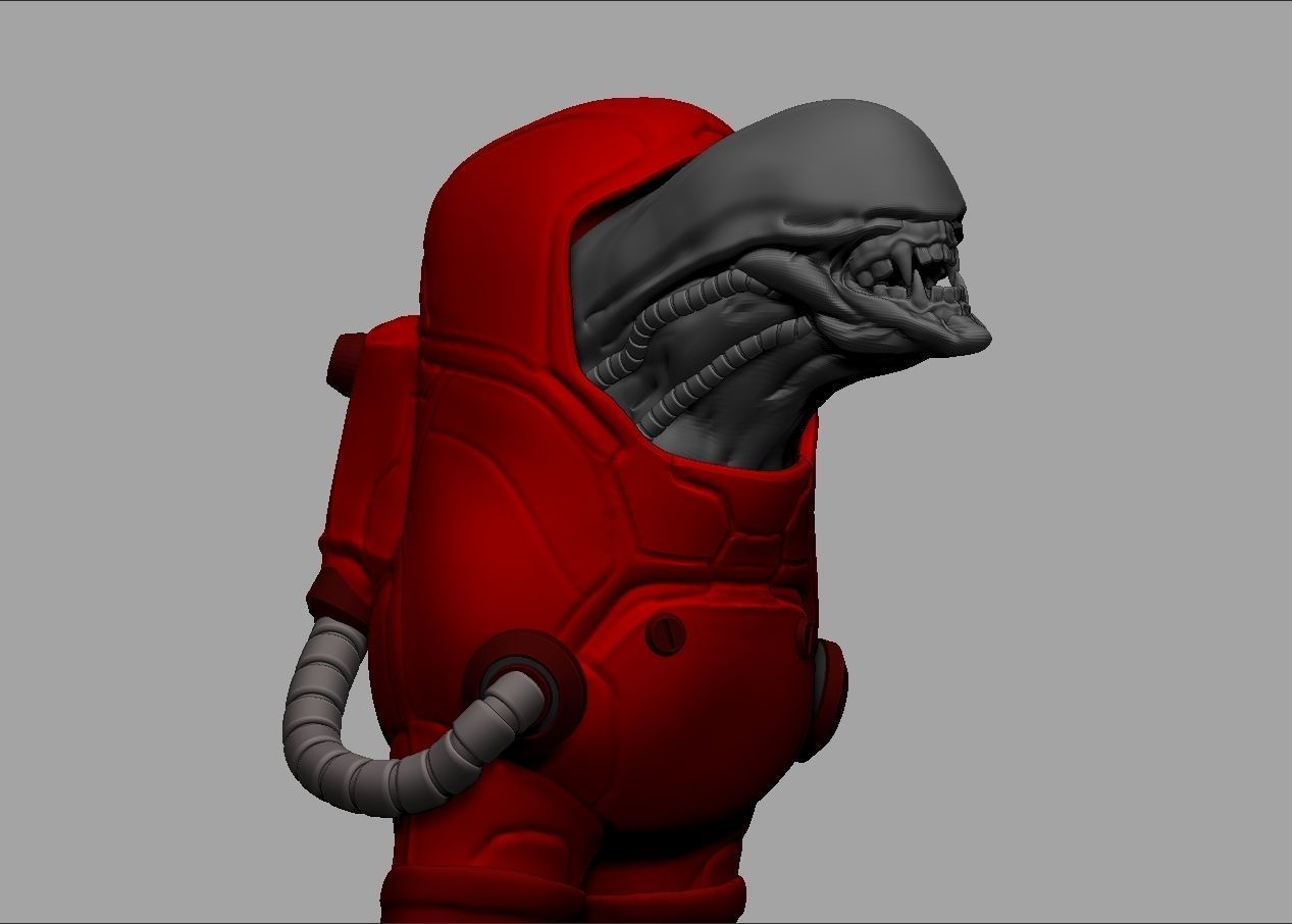 Among us game character alien impostor 3D print model_7