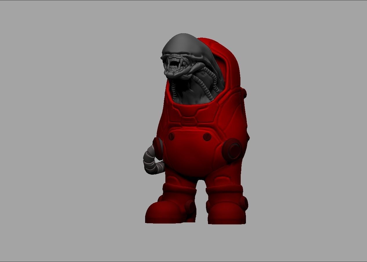 Among us game character alien impostor 3D print model_5