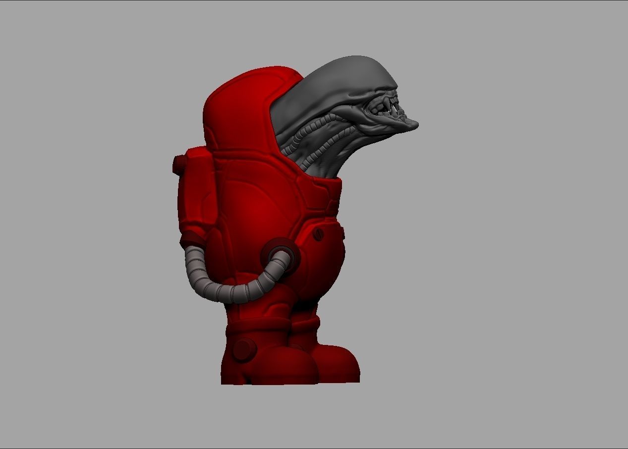 Among us game character alien impostor 3D print model_13