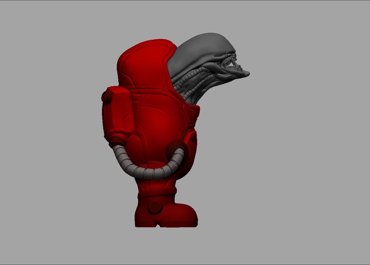 Among us game character alien impostor 3D print model_14