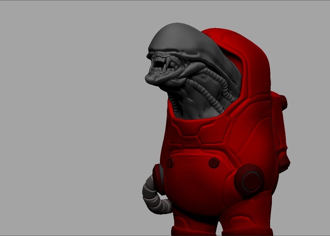Among us game character alien impostor 3D print model_6
