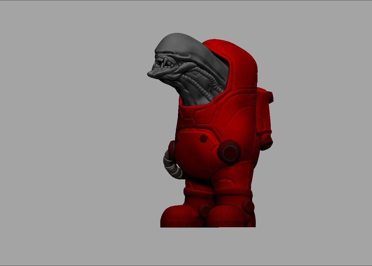 Among us game character alien impostor 3D print model_4