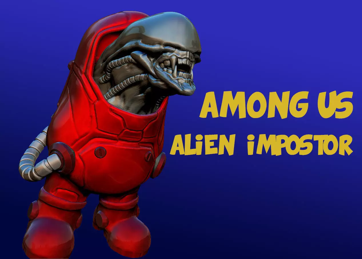 Among us game character alien impostor 3D print model_0