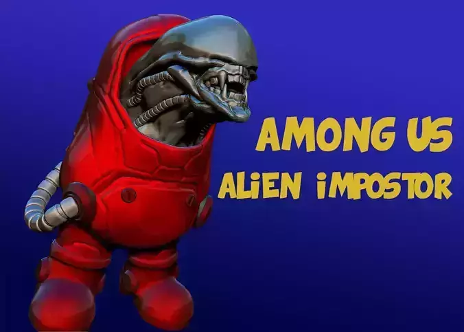 Among us game character alien impostor 3D print model