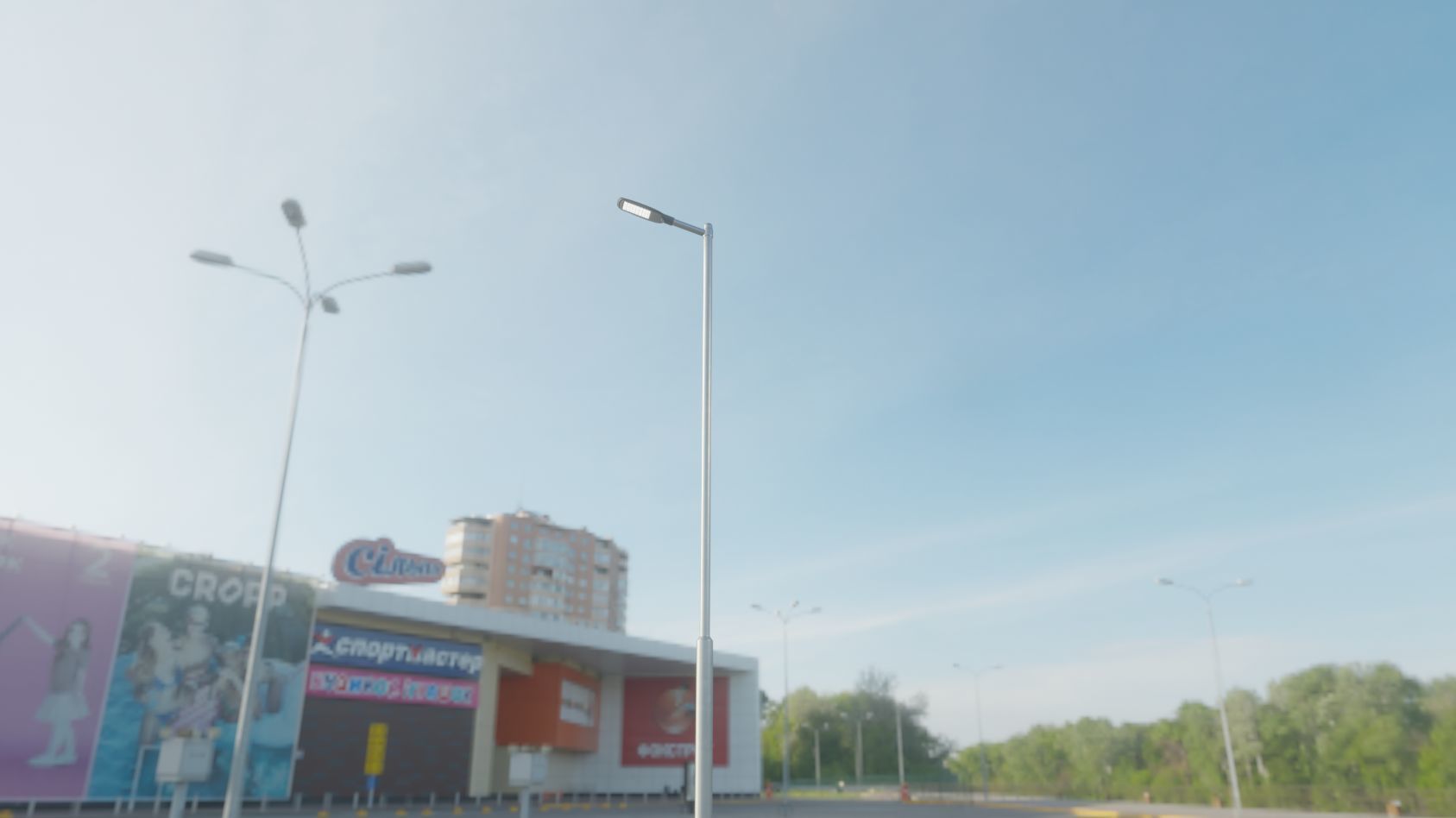 Street Light 12 version 6 5m with pole 2 Low-poly 3D model_46